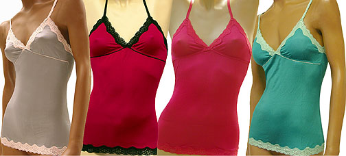 Silk Knit w/Lace  Longer Camisole w/Defined Cups (LL17)