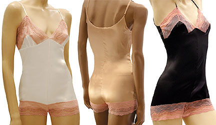 Nouveau Retro Stretch Silk Satin Teddy (SD42)